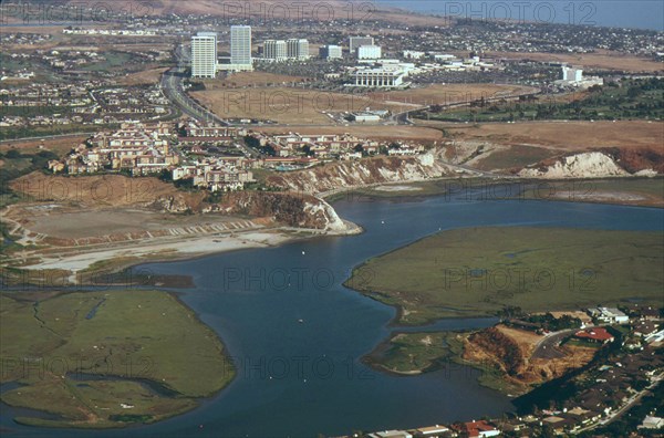 Aerial of Upper Newport Bay in Orange County, June 1975