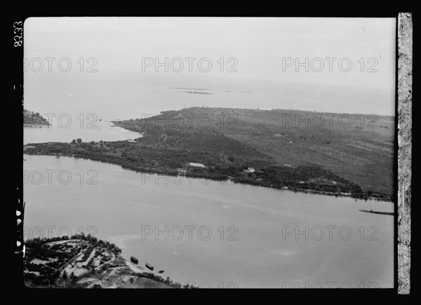 Ariel view of Tanga Tanzania, near the modern Kenya border ca. 1936