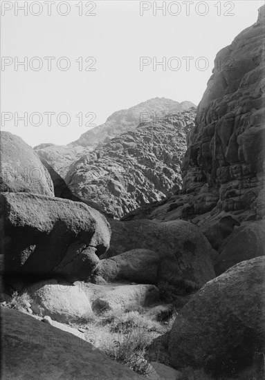 Jebel Mousa seen from Ras Safsaf. ca. 1900