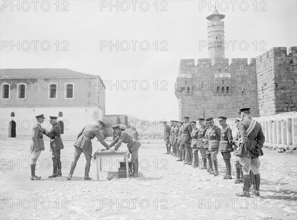 Investiture by the Duke of Connaught, in Barracks Square, Jerusalem, March 19th, 1918