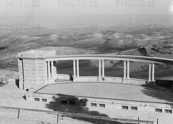 The Hebrew University open-air theatre looking toward Dead Sea ca. between 1925 and 1933