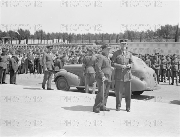 General Allen and General Freyberg during Anzac Day celebrations in Jerusalem, April 25, 1940