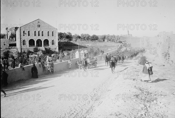 German prisoners of war arriving in Jerusalem (World War I) ca. 1918