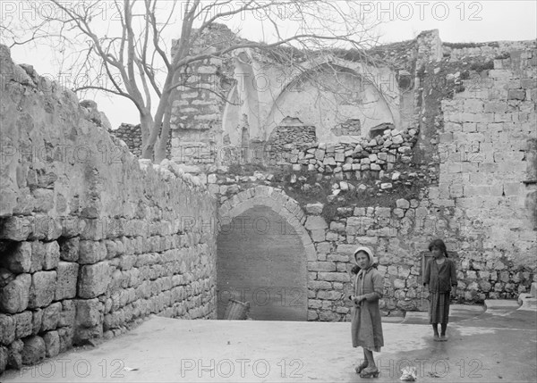 Street between Jewish & Arab Quarters of Jerusalem, walled up with concrete ca. between 1934 and 1939