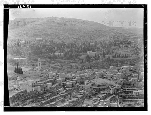 View from north of Ain Karim, a Jerusalem neighborhood, also spelled Ein Kerim ca. between 1940 and 1946