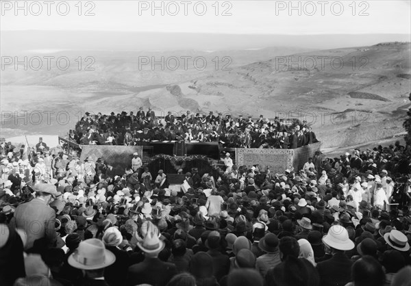 Hebrew University and Lord Balfour's visit. Sir Herbert Samuel speaking at the opening ca. 1925