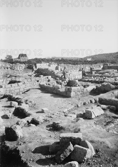 Ramet el Khalil. Possibly Mamre. Closer view of the ruins ca. 1920