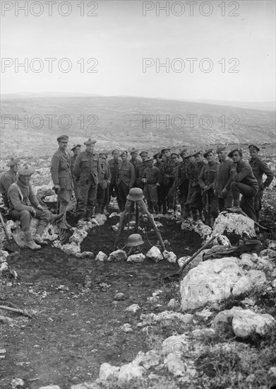 Tell el-Ful battlefield, etc. Large grave filled with dead Turks. ca. 1917