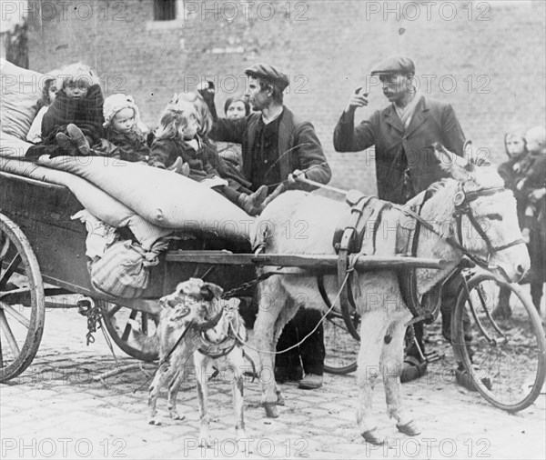 American Red Cross, refugees leaving Belgium. ca.  between 1910 and 1920