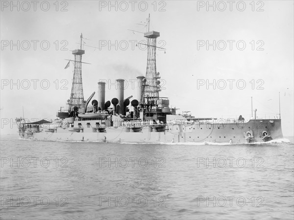 United States naval ship, U.S.S Connecticut ca.  between 1910 and 1925