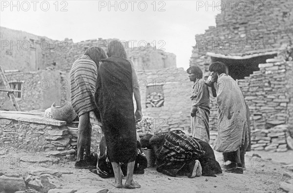 Hopi Indians purification ceremony, Oraibi pueblo, [Arizona]