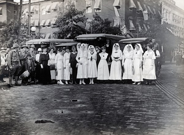 Medical corps - group of nurses at Allentown Camp R.C. #20 ca.  1917