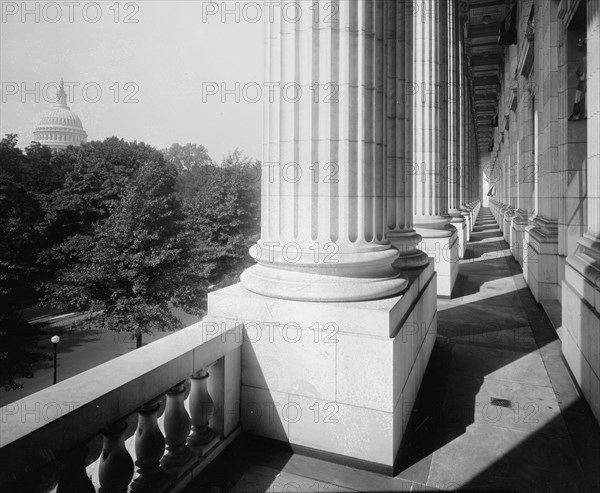 U.S. Capitol as seen from Senate Office Building ca.  between 1910 and 1925