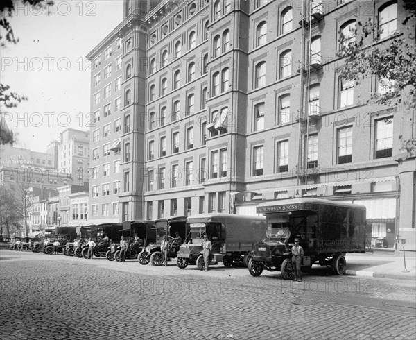 W.B. Moses & Sons Company, [Washington, D.C.], parked trucks ca.  between 1910 and 1920