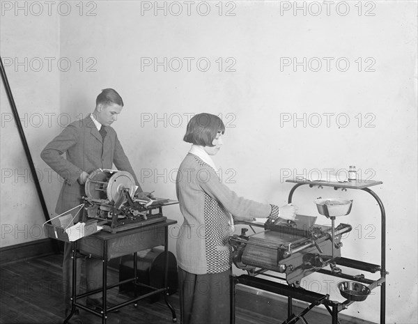 Eastern High School, students using a multigraph, [Washington, D.C.] ca.  between 1910 and 1920