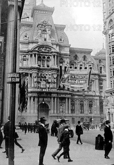 Food Administration sign on a building ca.  between 1910 and 1935