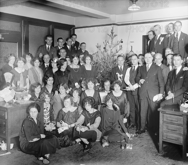 Western Electric Company group at a Christmas party ca.  between 1910 and 1926