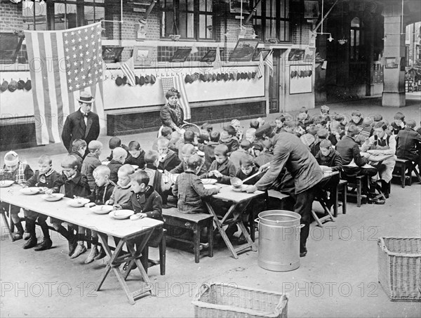 American Red Cross, Belgian children fed and cared for by Belgian Relief Commission ca.  between 1910 and 1920