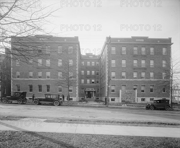 Cars parked in front of the Cedric apartments, [Washington, D.C.] ca.  between 1910 and 1926