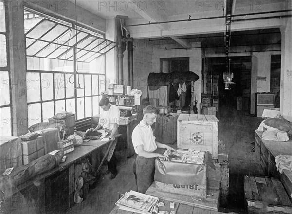 American Red Cross, Bush terminal where all chapters send finished work to be shipped. ca.  between 1910 and 1920