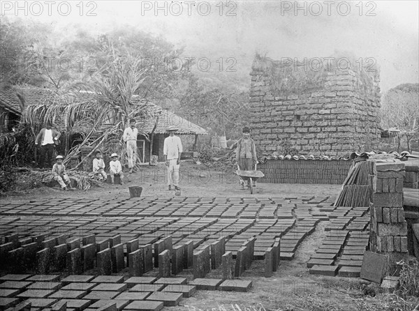 Workers at a brick yard in San Salvador El Salvador ca. between 1909 and 1920