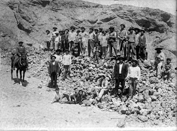 Men in Chile working in the mines (miners) ca.  [between 1908 and 1919]