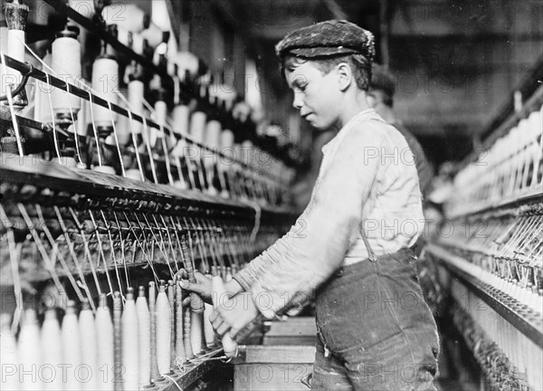 A doffer boy in Globe Cotton Mills, Augusta, Ga. ca. 1909