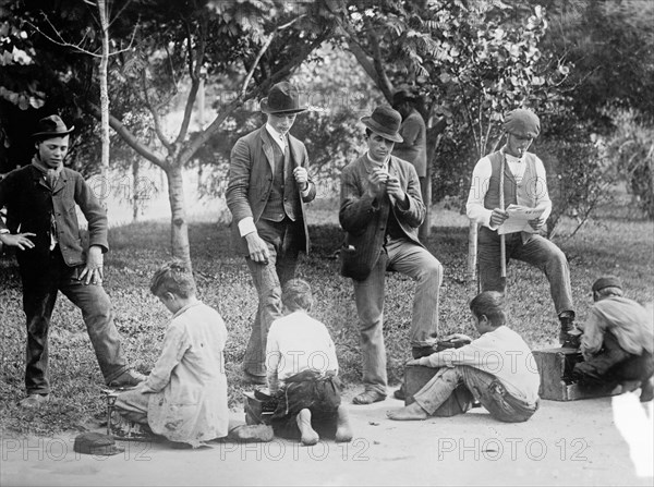Shoe shine boys in Buenos Aires Argentina ca. between 1909 and 1919