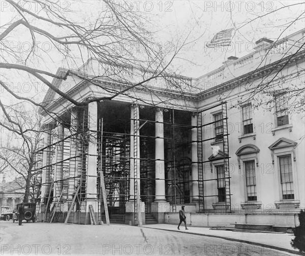 White House receiving its annual bath ca. between 1909 and 1932