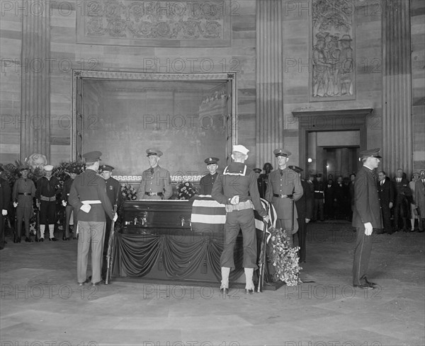 William Howard Taft lying in state in the Rotunda of the Capitol ca. 1930