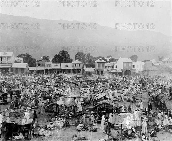 Haiti, Port-au-Prince, Market Square ca. between 1909 and 1920