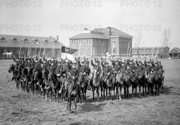 U.S. Army, 15th U.S. Cavalry group photo at Ft. Myer, VA. ca. between 1909 and 1940