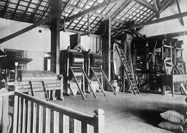 A coffee warehouse in Santos Brazil ca. between 1909 and 1920