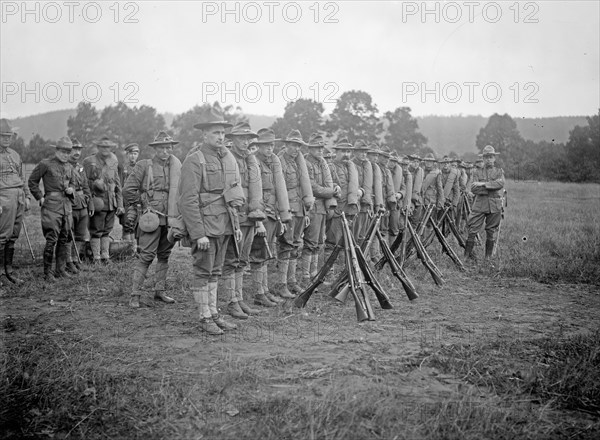 National Guard troops in formation, Harper's Ferry, W.Va. ca. between 1909 and 1940