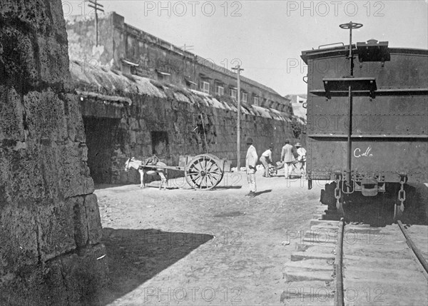 Cartagena Columbia, ancient wall built by Phillip II of Spain ca. between 1909 and 1920