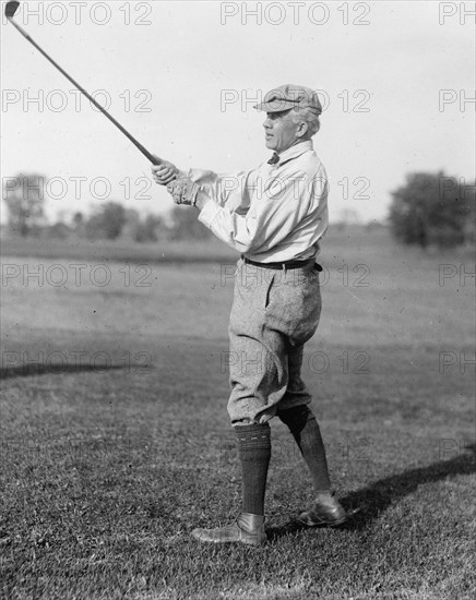 Sen. Hitchcock playing golf ca. between 1918 and 1920