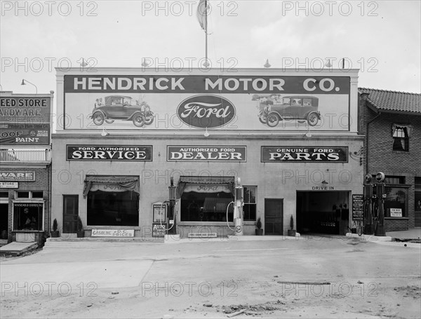 Hendricks Motor Company, Ford Dealership and gas station ca.  between 1918 and 1928