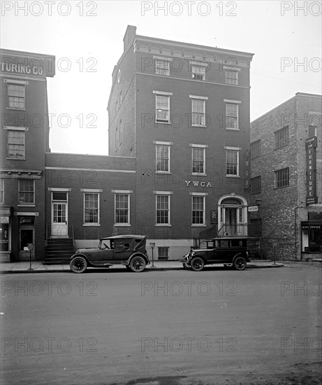 Cars parked outside the Y.W.C.A., E St. bet. 5 6 & 7, [Washington, D.C.] ca.  between 1918 and 1928