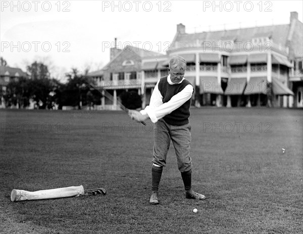 Rep. Sanford, NY playing golf ca.  between 1918 and 1920