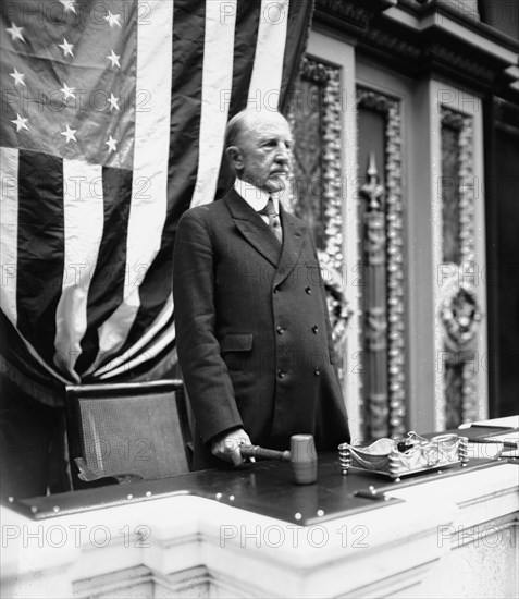 Speaker Gillette in Speaker's chair, [Washington, D.C.] ca.  between 1918 and 1928