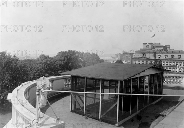 Sleeping porch on the roof of the White House Erected during the Taft Administration ca. between 1909 and 1932