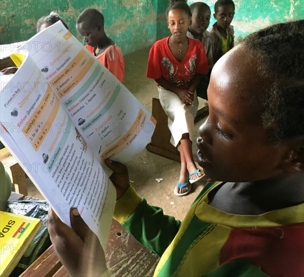 Students in the SNNP region at a school where they are learning to read in their mother tongue ca. 7 November 2017