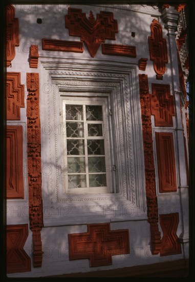 Church of the Elevation of the Cross (1747-58), south facade, detail of terra cotta ornaments, Irkutsk, Russia; 1999