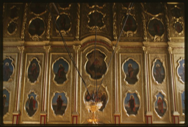 Church of the Elevation of the Cross (1747-58), interior, detail of icon screen, Irkutsk, Russia; 1999