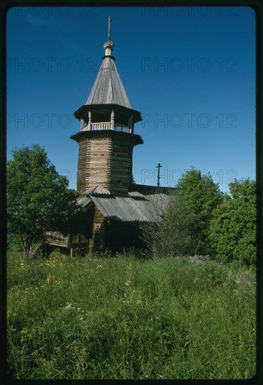 Church of the Three Prelates, from Kavgora village, (late 18th century), southwest view, Kizhi Island, Russia; 1993