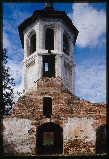 Church of the Purification (1788), west facade, bell tower, Bel'sk, Russia; 2000