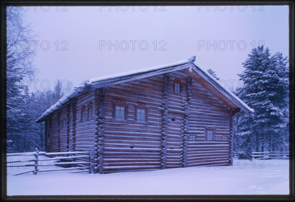 Log house, from Irta village (Lenskii Region) (19th century), reassembled at Malye Korely Architectural Preserve, Russia 1998.