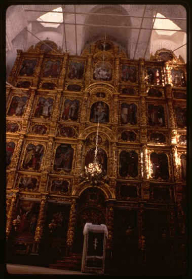 Church of the Presentation of the Virgin (1688-93), interior, view east toward icon screen, Sol'vychegodsk, Russia 1998.