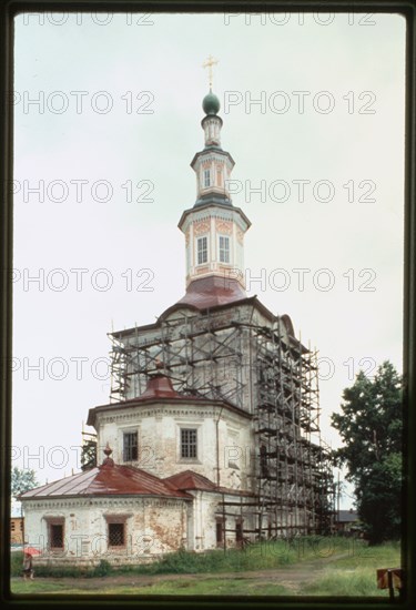 Church of the Nativity of Christ (1746-48 and 1786-93), northeast view, Tot'ma, Russia 1996.
