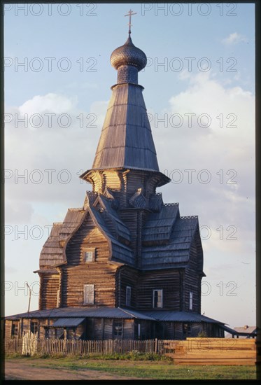 Church of the Dormition (1674), west facade, Varzuga, Russia; 2001